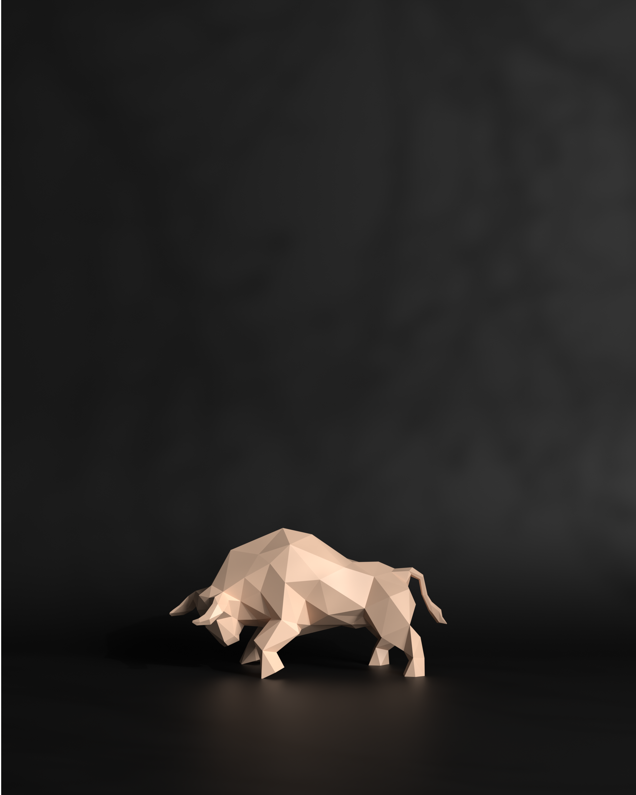 Bull Low Polygon S Desktop - Office Decorative piece