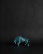 Bull Low Polygon S Desktop - Office Decorative piece