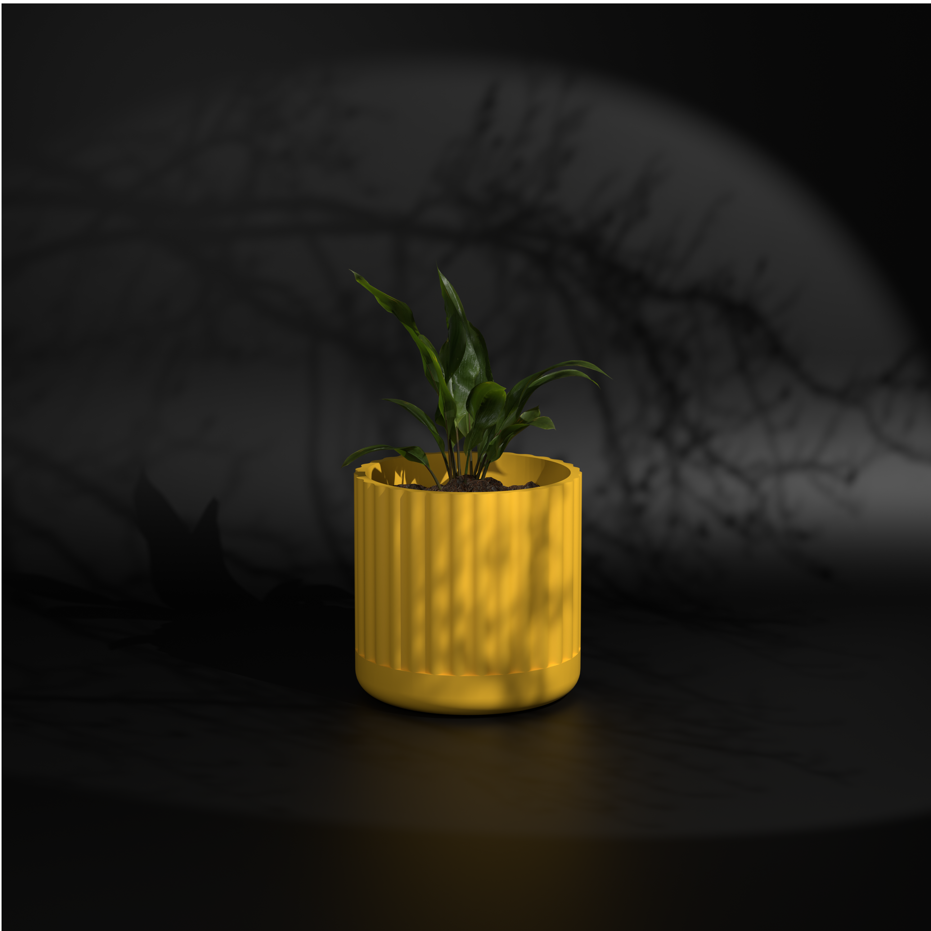 big yellow plant pot Fluted Polo L | Big Size Plant Pot