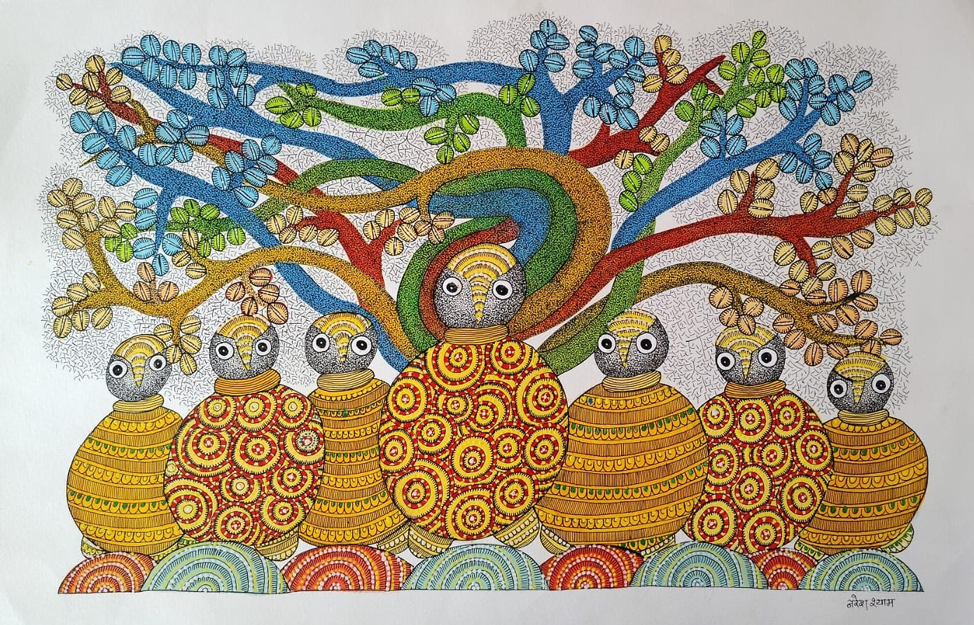 Group of wise owls, Size: 24×18 Inch