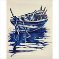 Ink blue Boat, Size-20×20 Inch