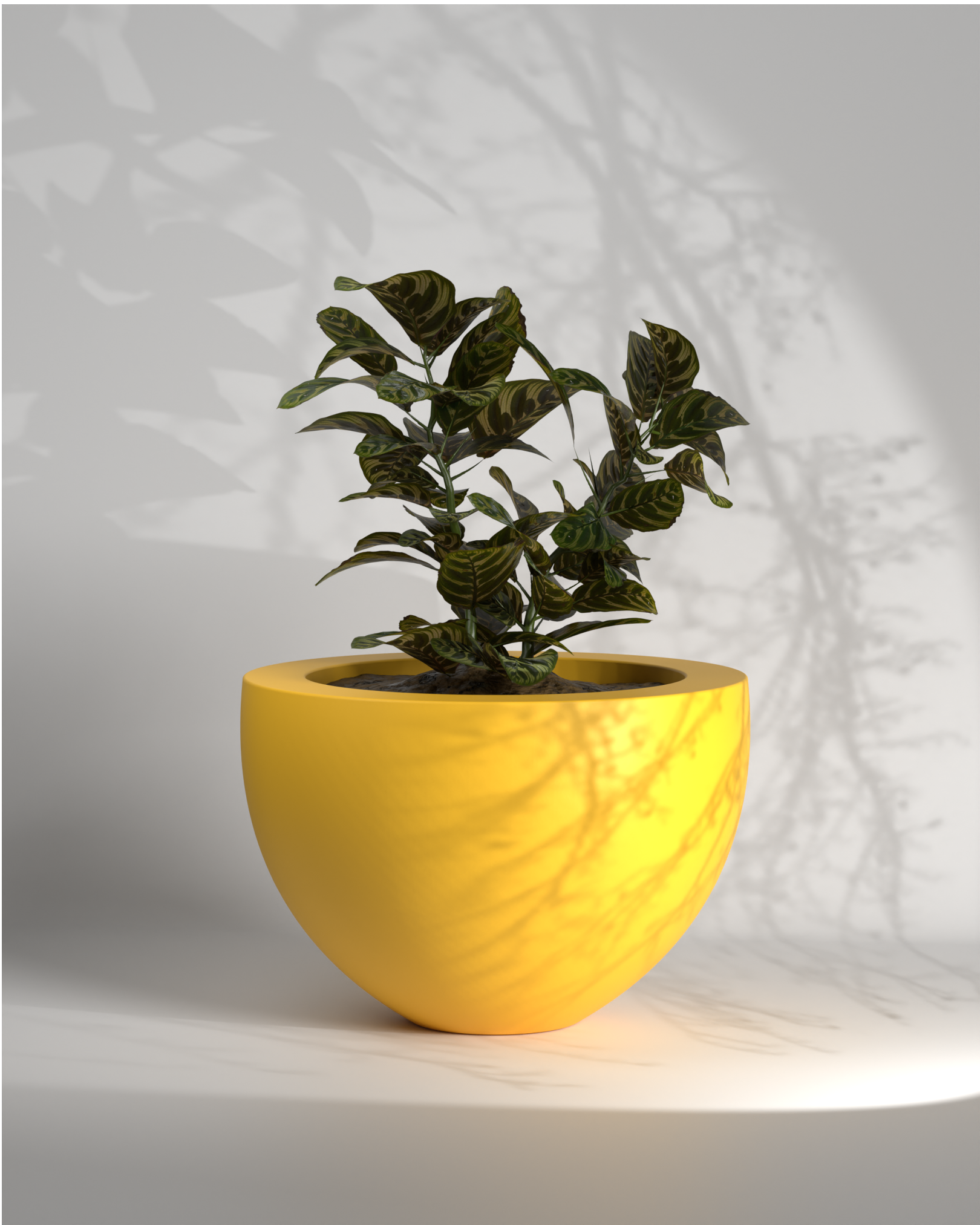 big yellow plant pot Acorn - Large planter