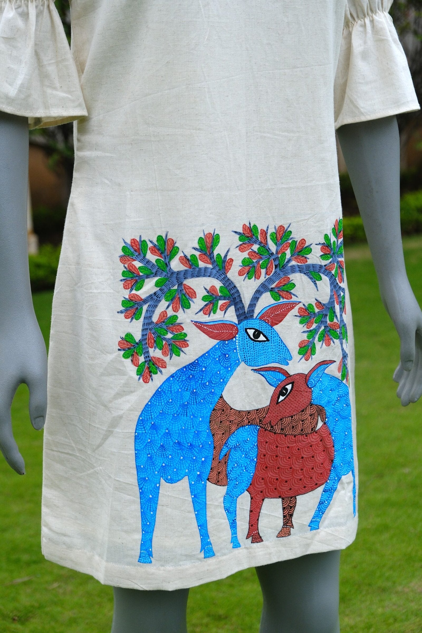 Hand painted White Dress