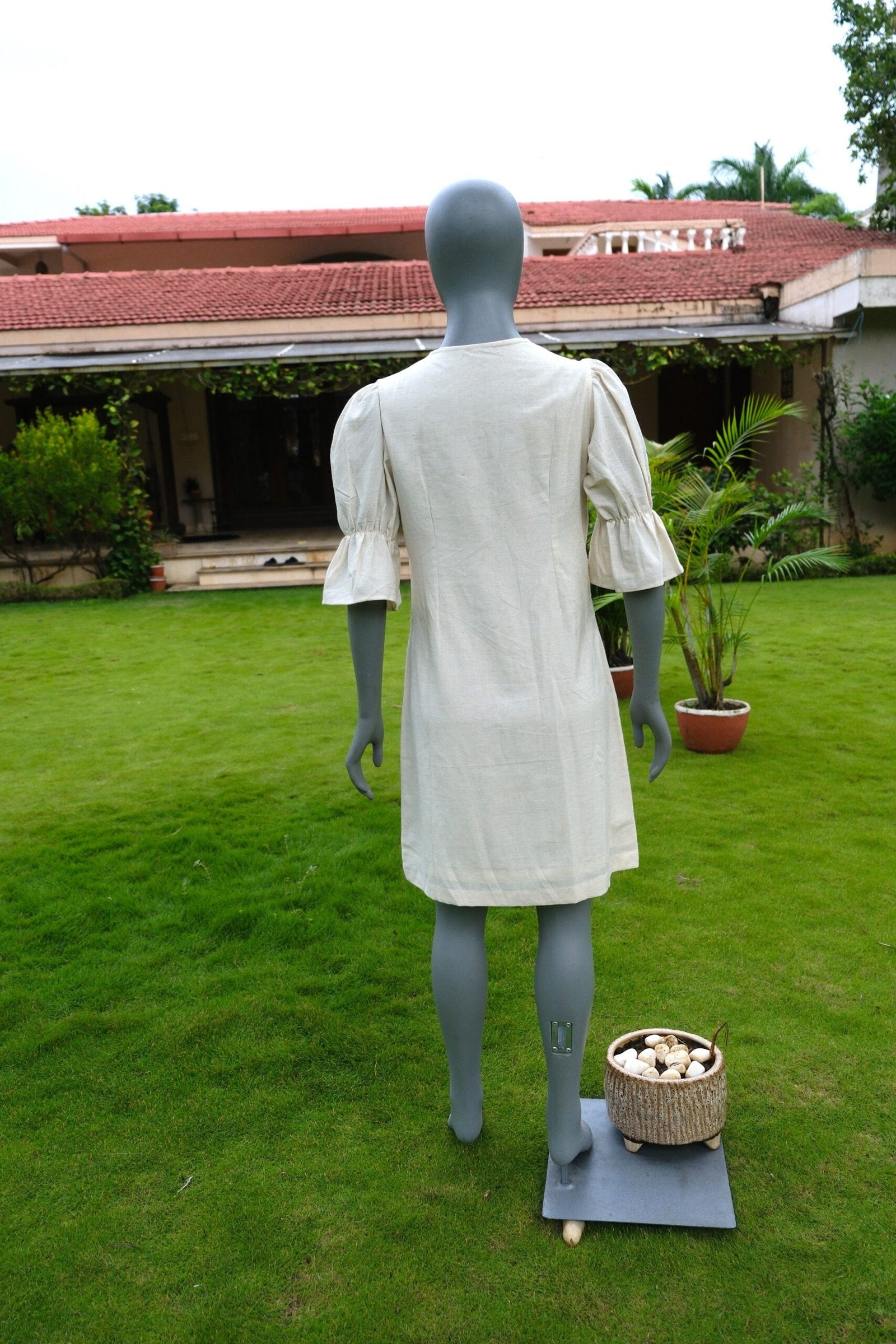 Hand painted White Dress