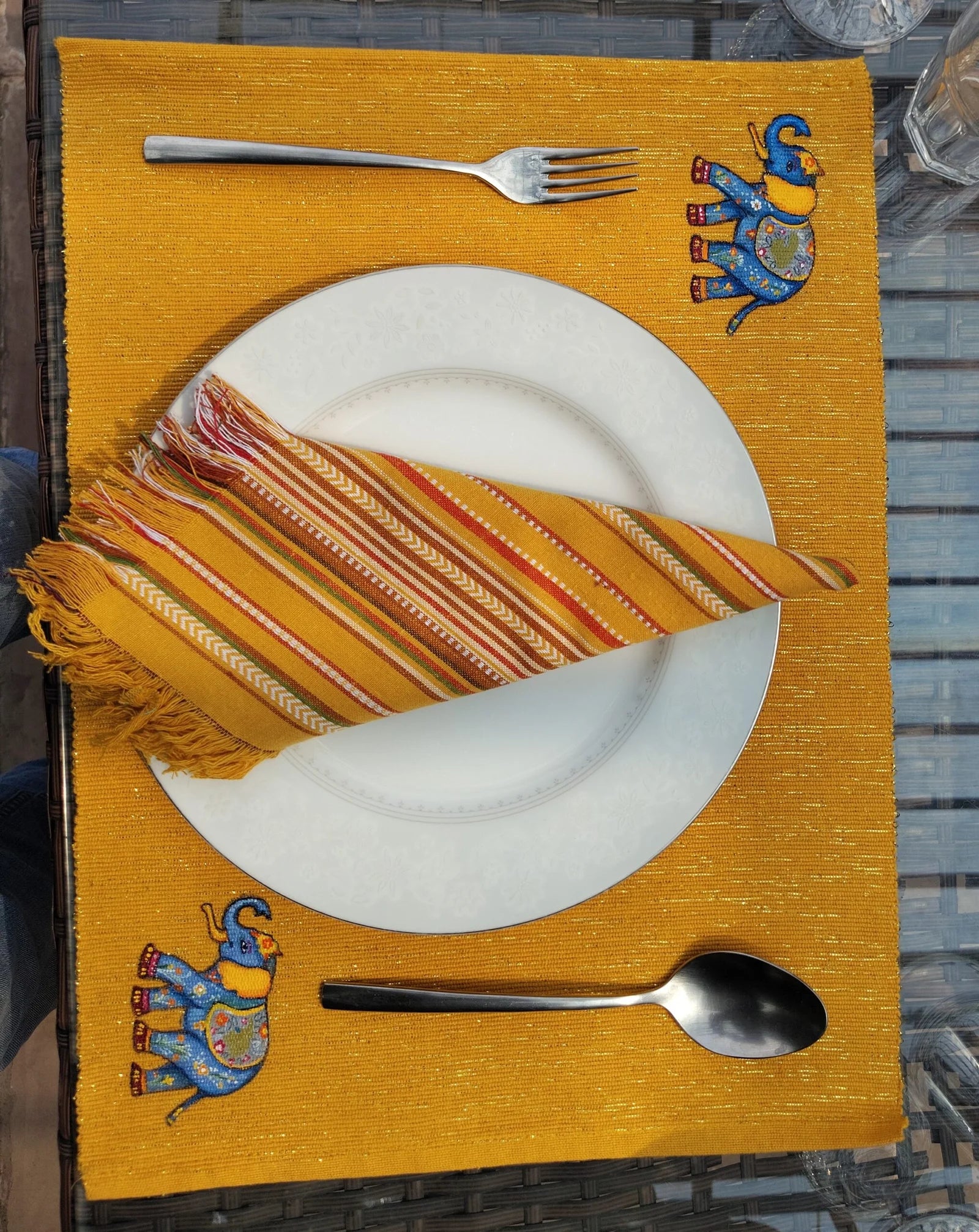 Hand Painted Dining Table Mat & Napkin set