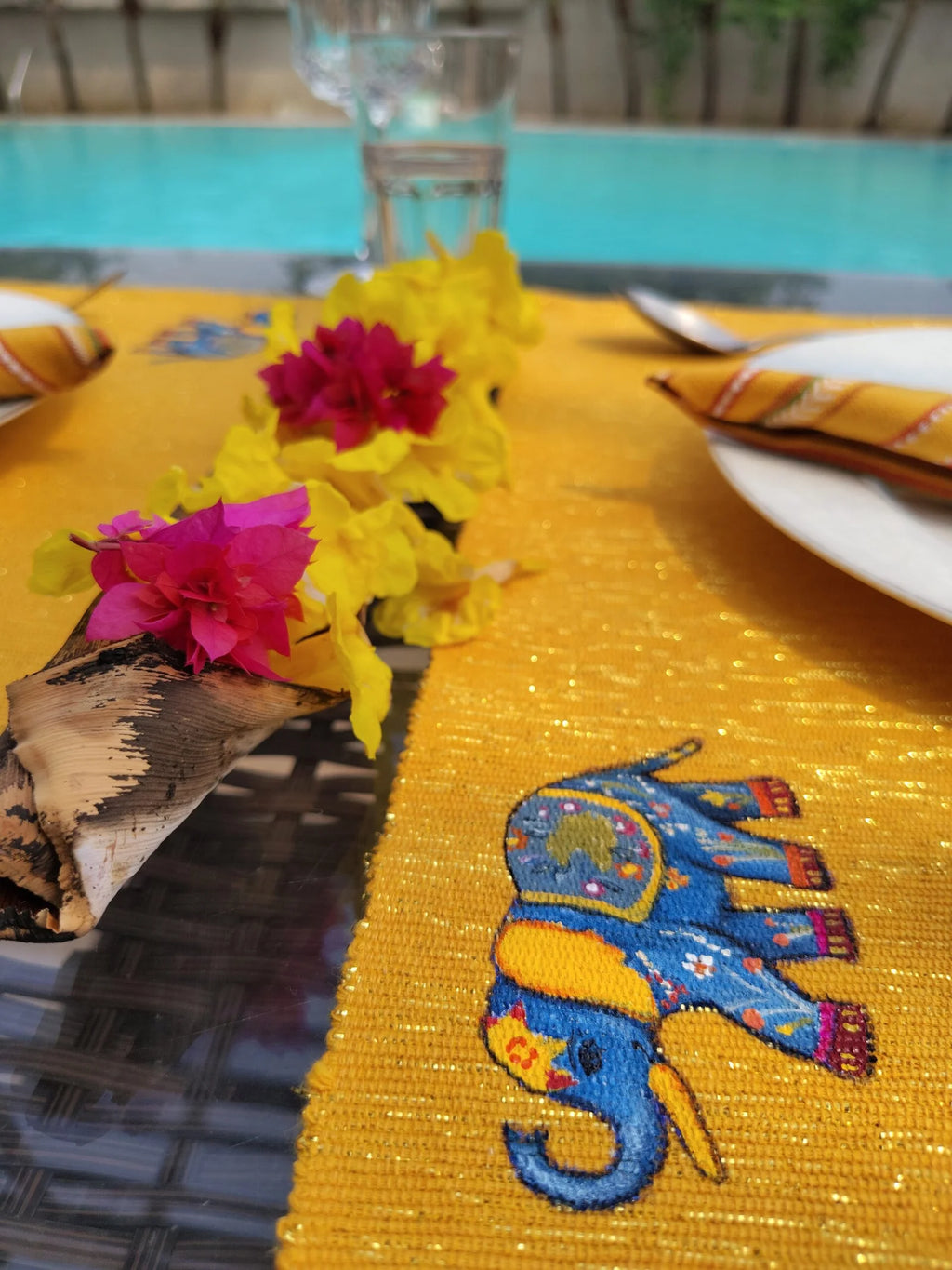 Hand Painted Dining Table Mat & Napkin set