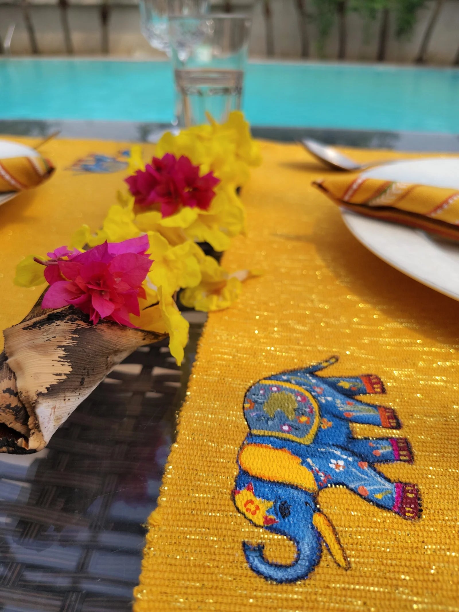Hand Painted Dining Table Mat & Napkin set