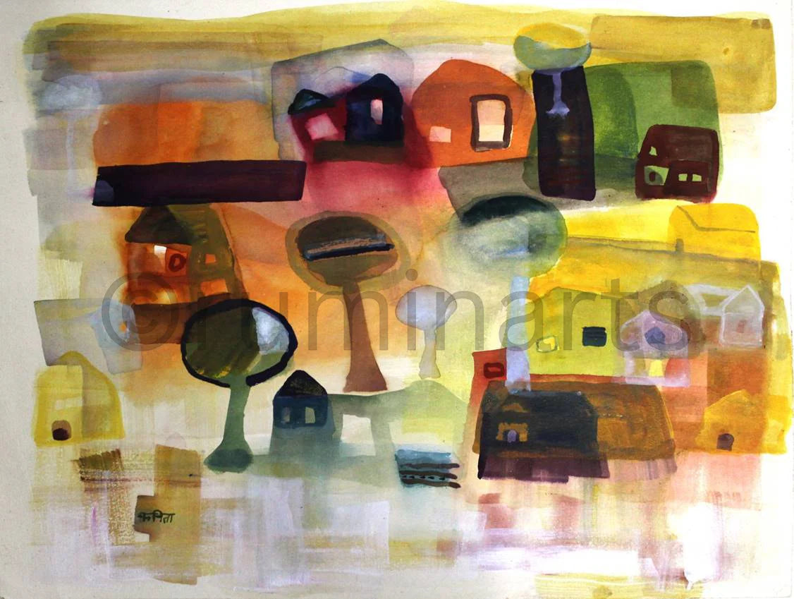 Colonised village, Size-12×12 Inch