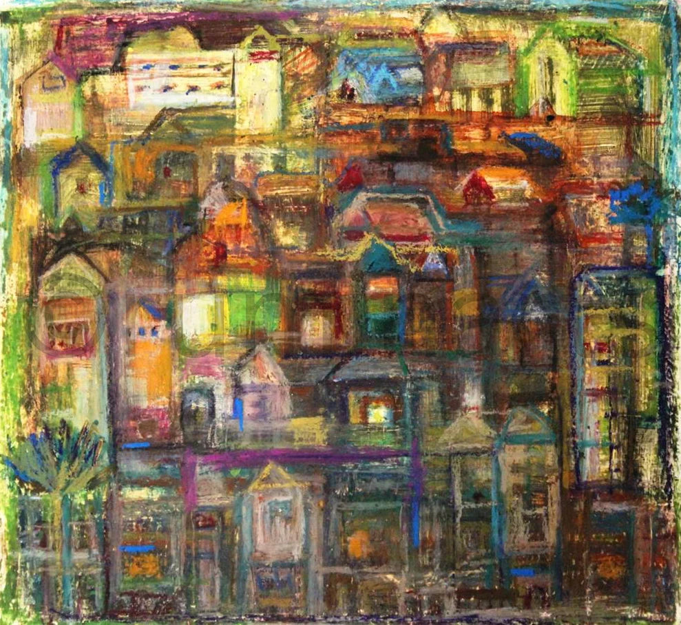 Cubism village, Size-10×11 Inch