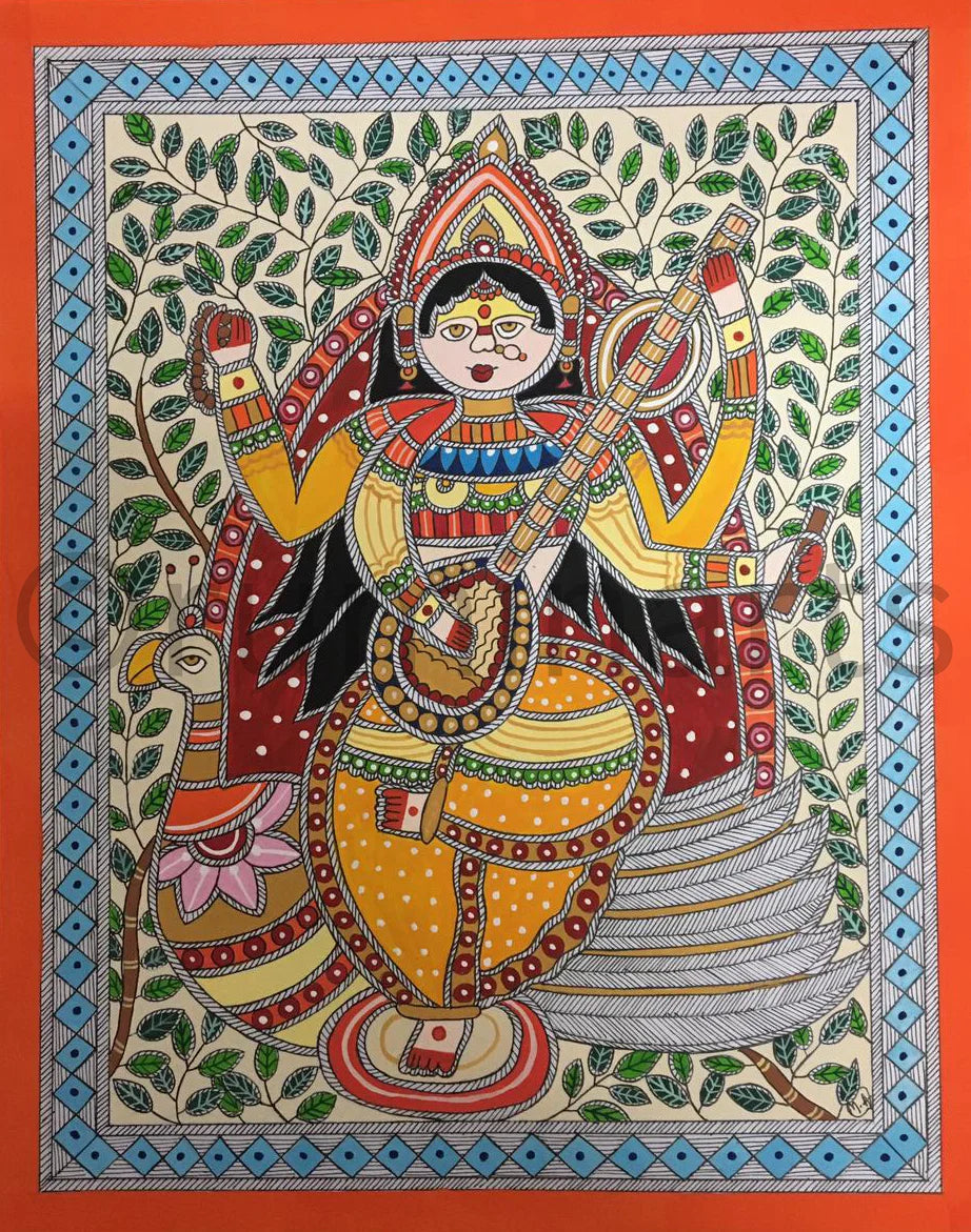 Sarasvati Ji, Size:11×14 Inch