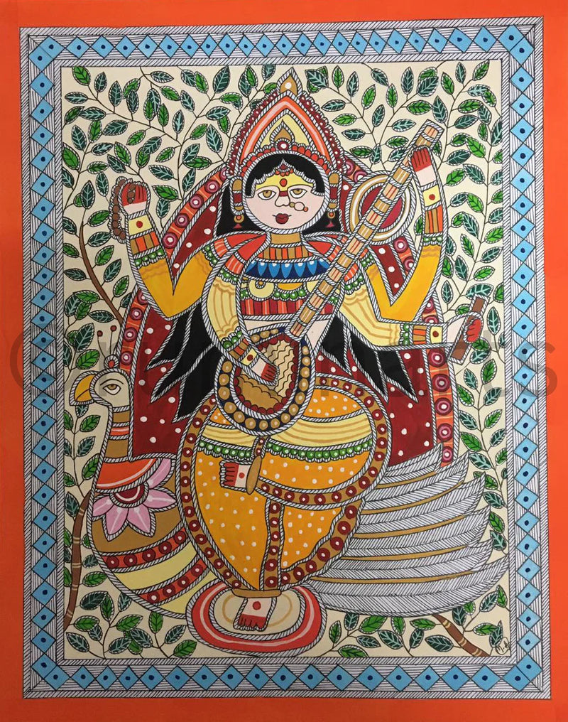 Sarasvati Ji, Size:11×14 Inch
