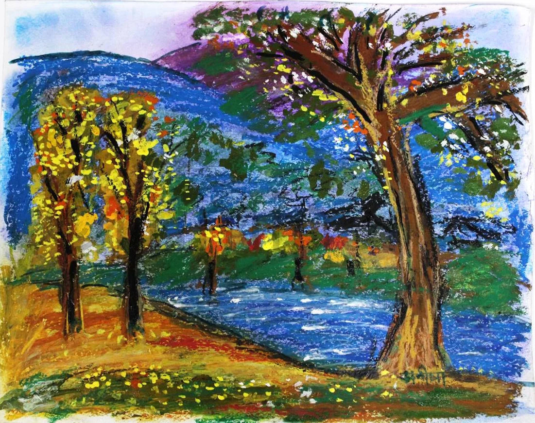 Lakeside view, Size-20×20 Inch