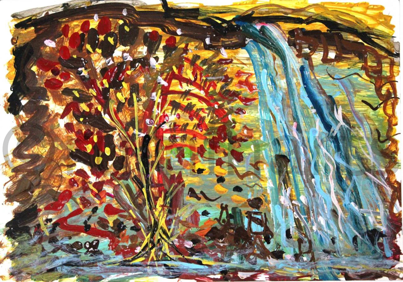Waterfall Scenery, Size-7×10 Inch