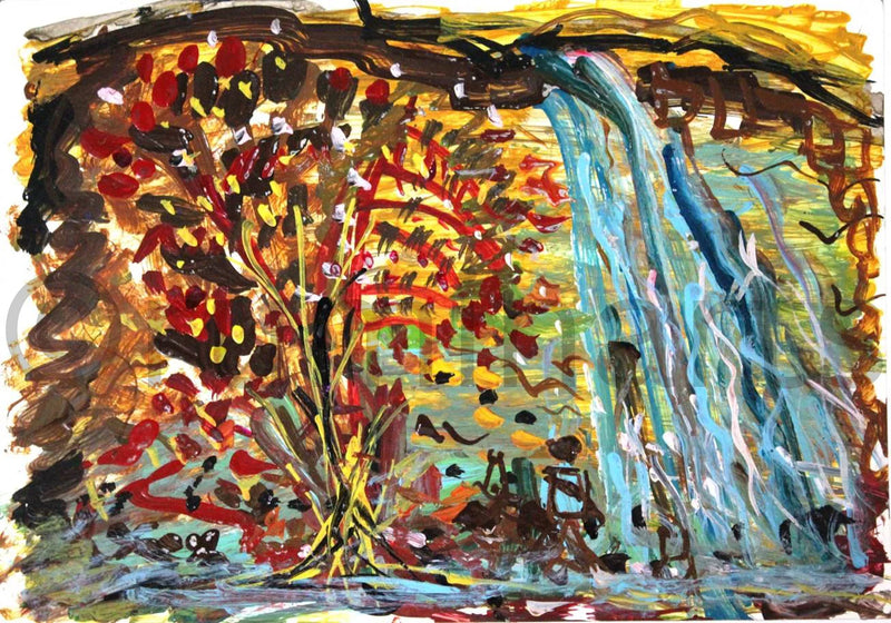 Waterfall Scenery, Size-7×10 Inch