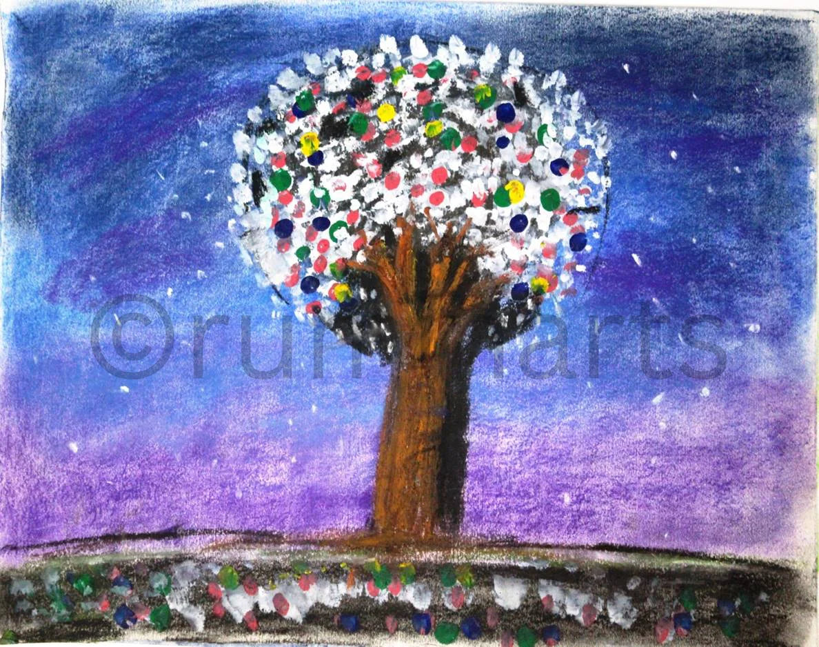 Moonlight tree, Size-11×14 Inch
