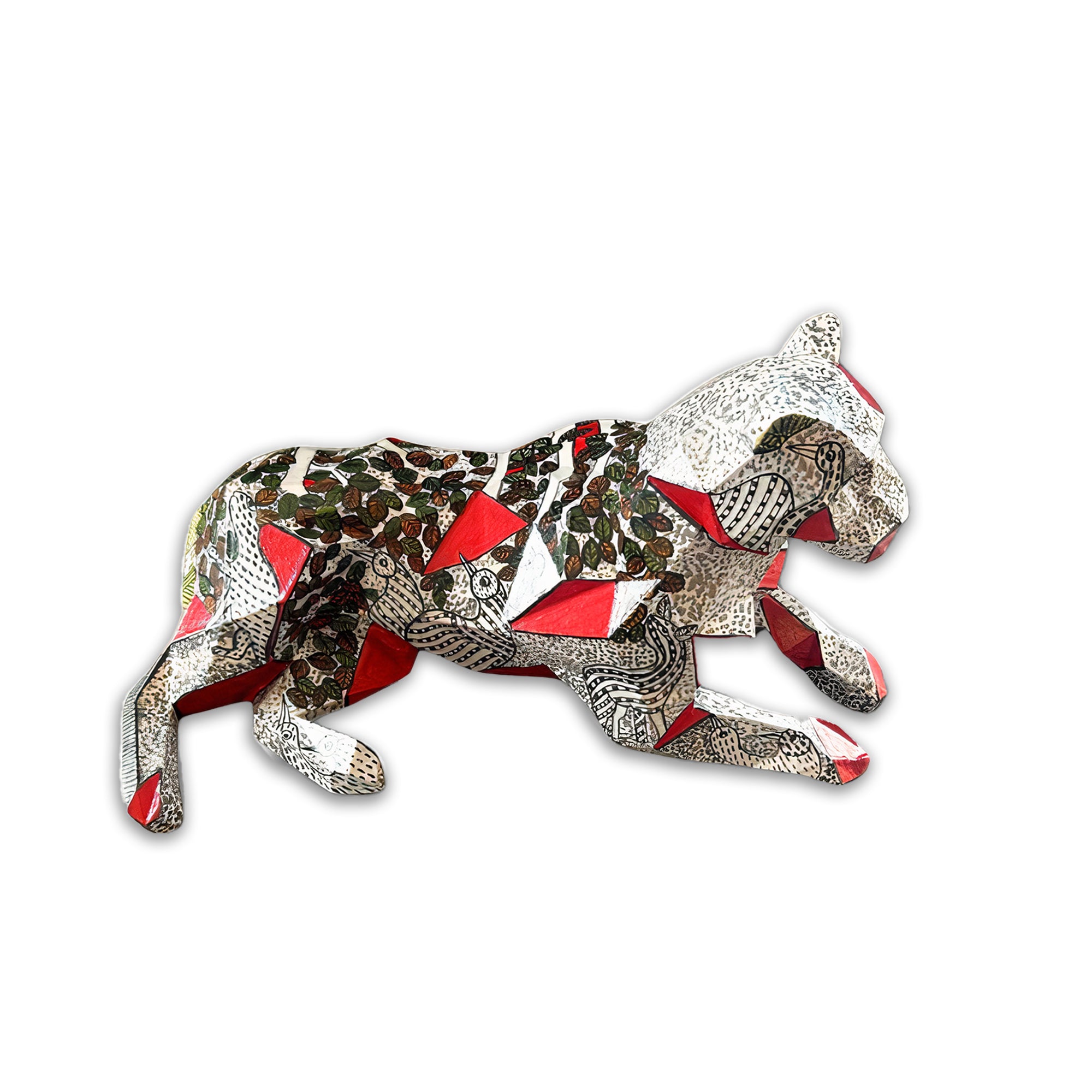 Red - White Baagh  - Rumin Arts Collection