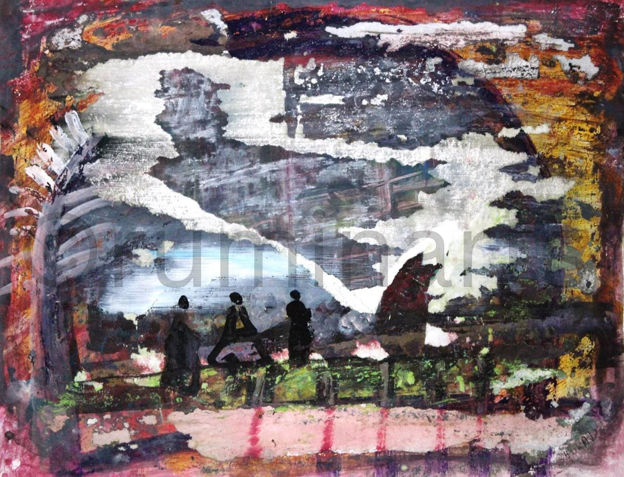 Textures on landscape, Size-14×11 Inch