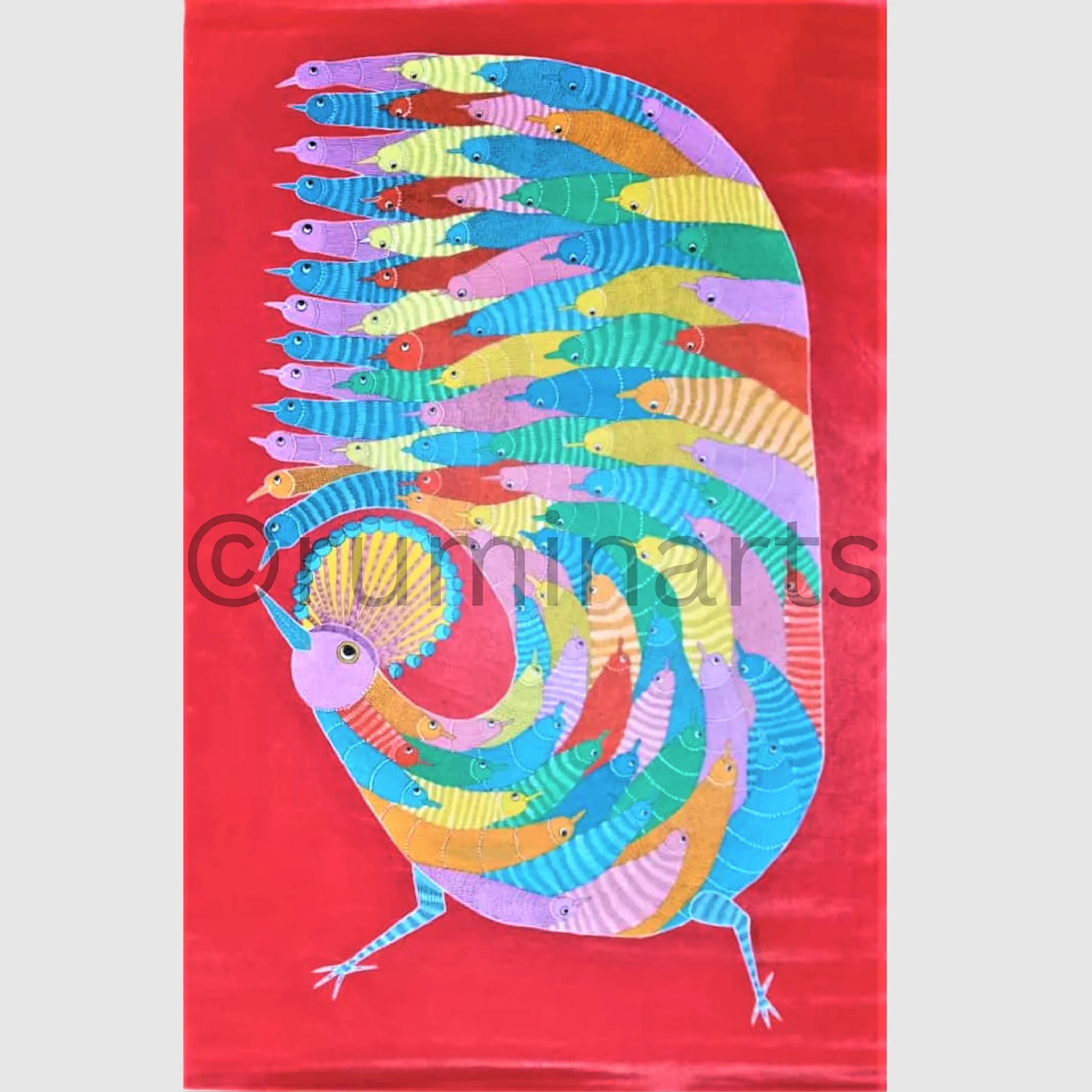 Joy of colors peacock, Size-50×29 Inch