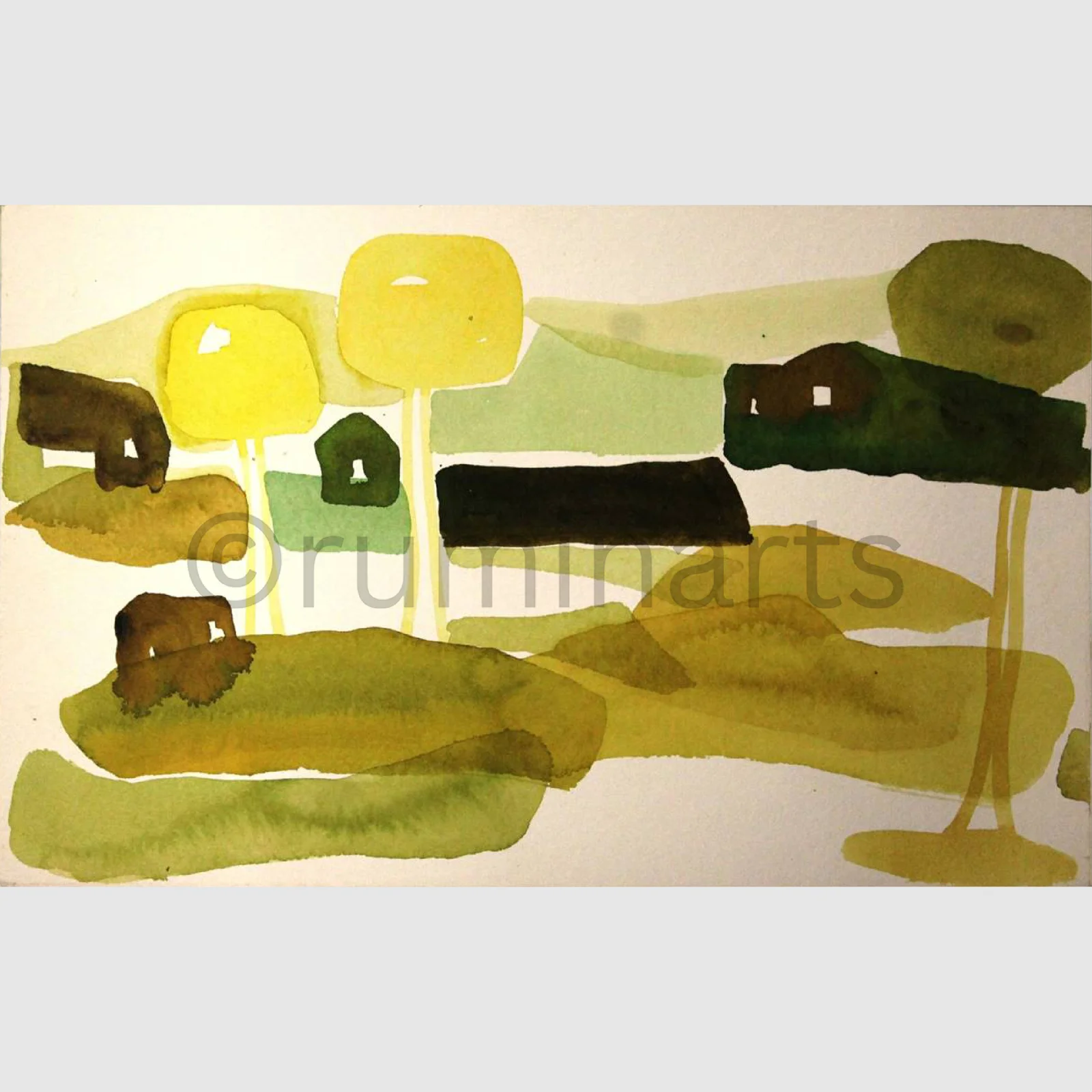 Watercolor on Paper, Size-7.5×12Inch