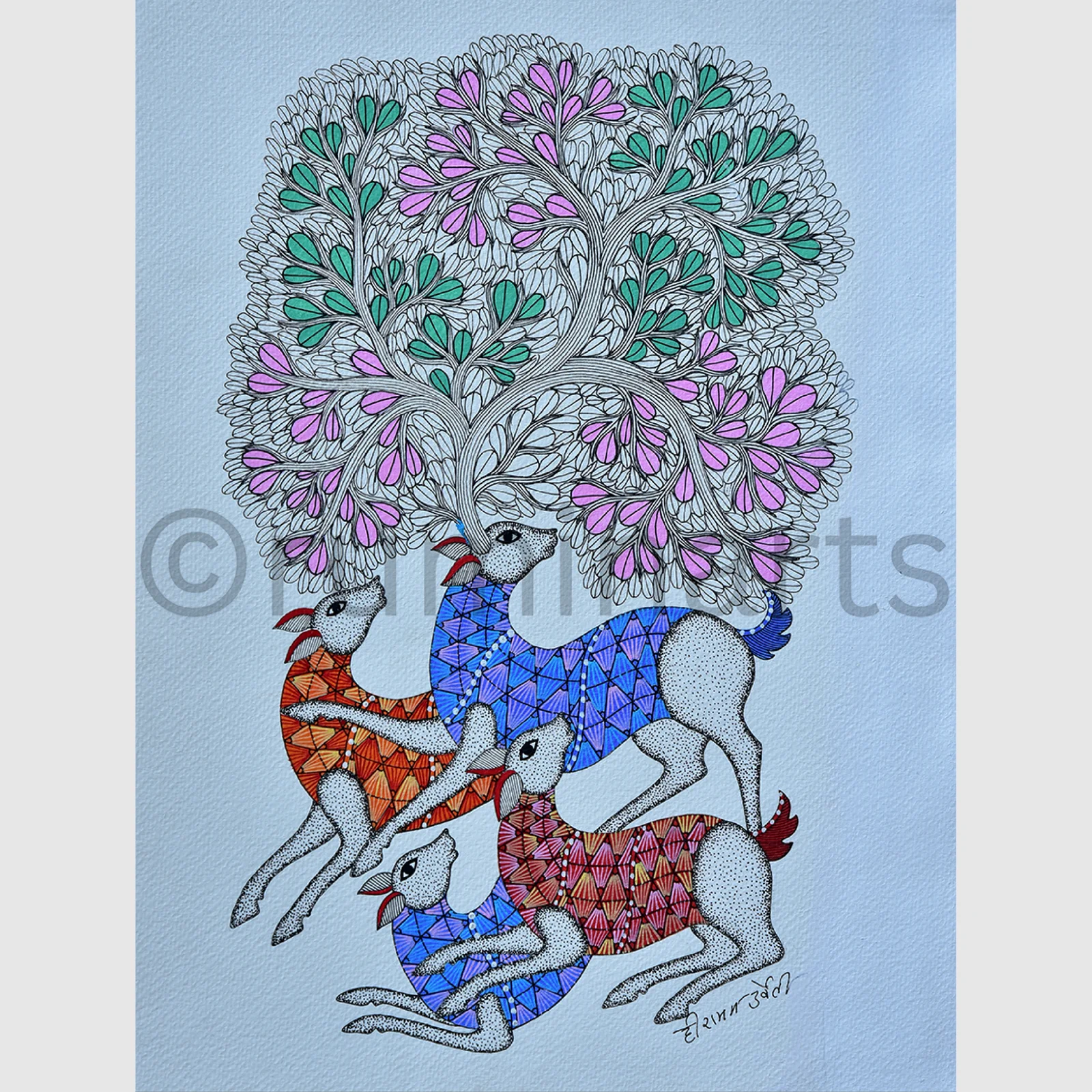 Dear and Tree of Leadership, Size-15×11 Inch