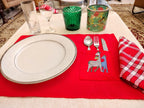 Hand Painted Dining Table red Mat & Napkin set