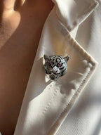Crystal Tiger Head Brooch